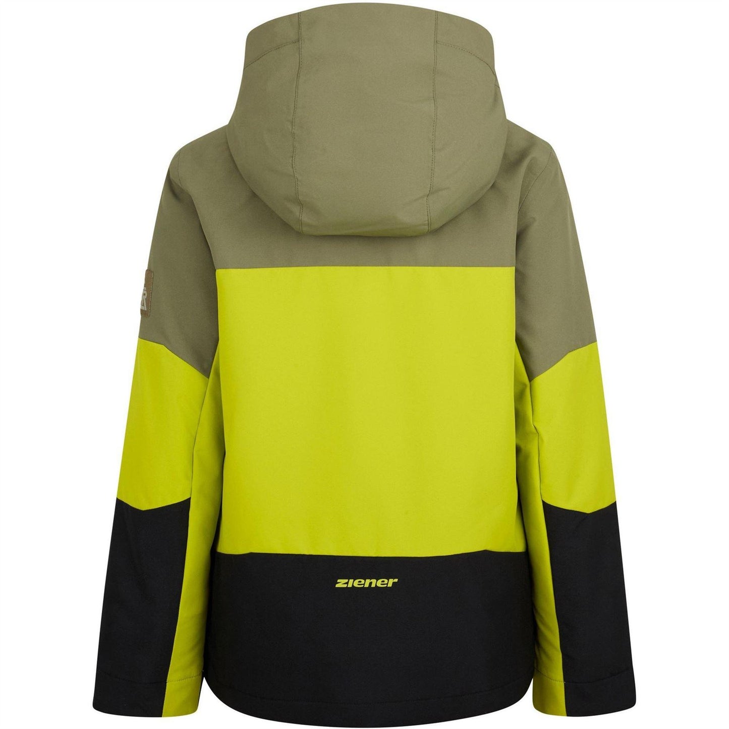 Green-Black Print - Back - Ziener Childrens-Kids Agimo Colour Block Ski Jacket