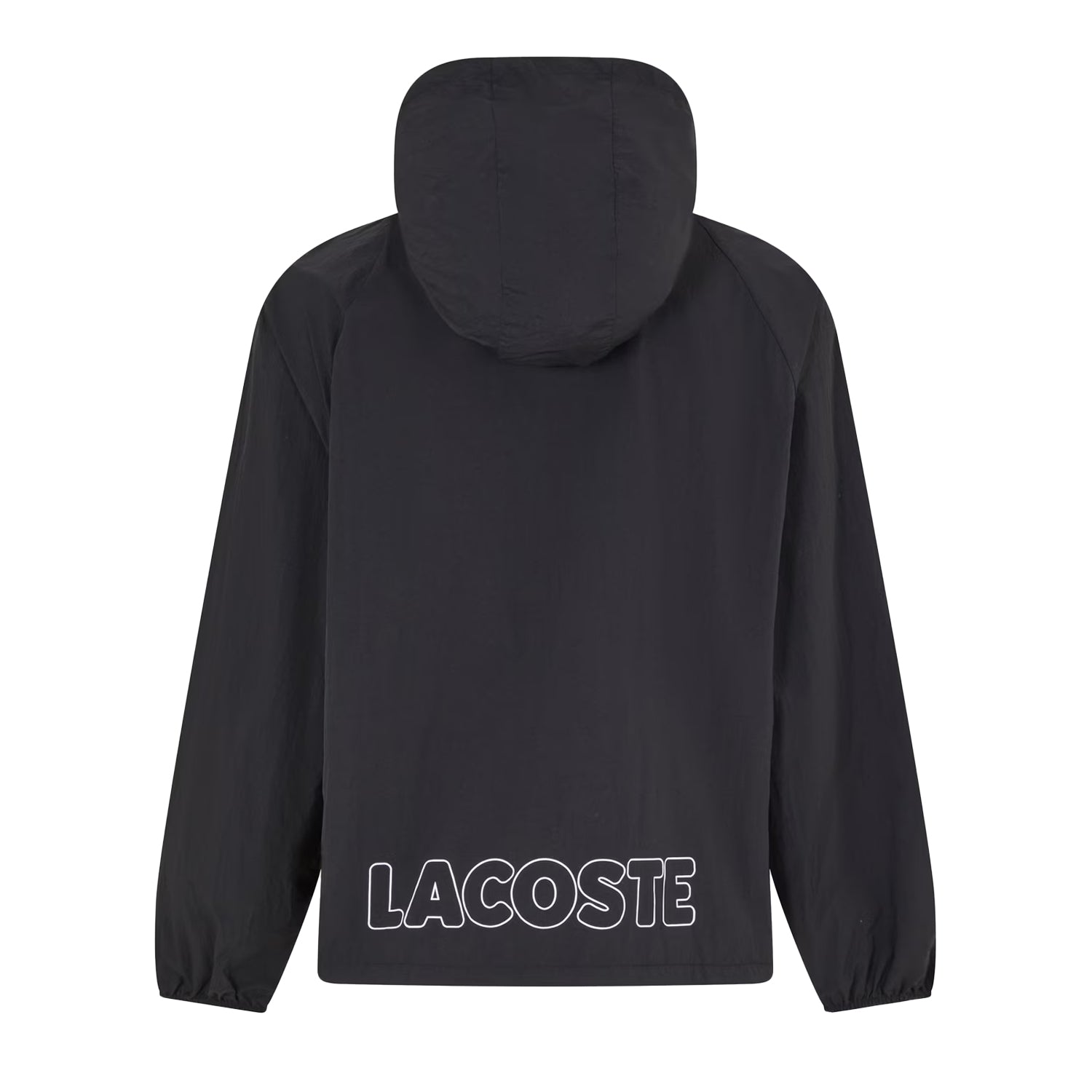 Black - Back - Lacoste Womens-Ladies Drawstring Waterproof Jacket