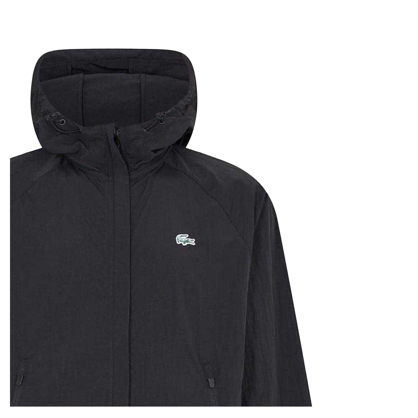 Black - Side - Lacoste Womens-Ladies Drawstring Waterproof Jacket