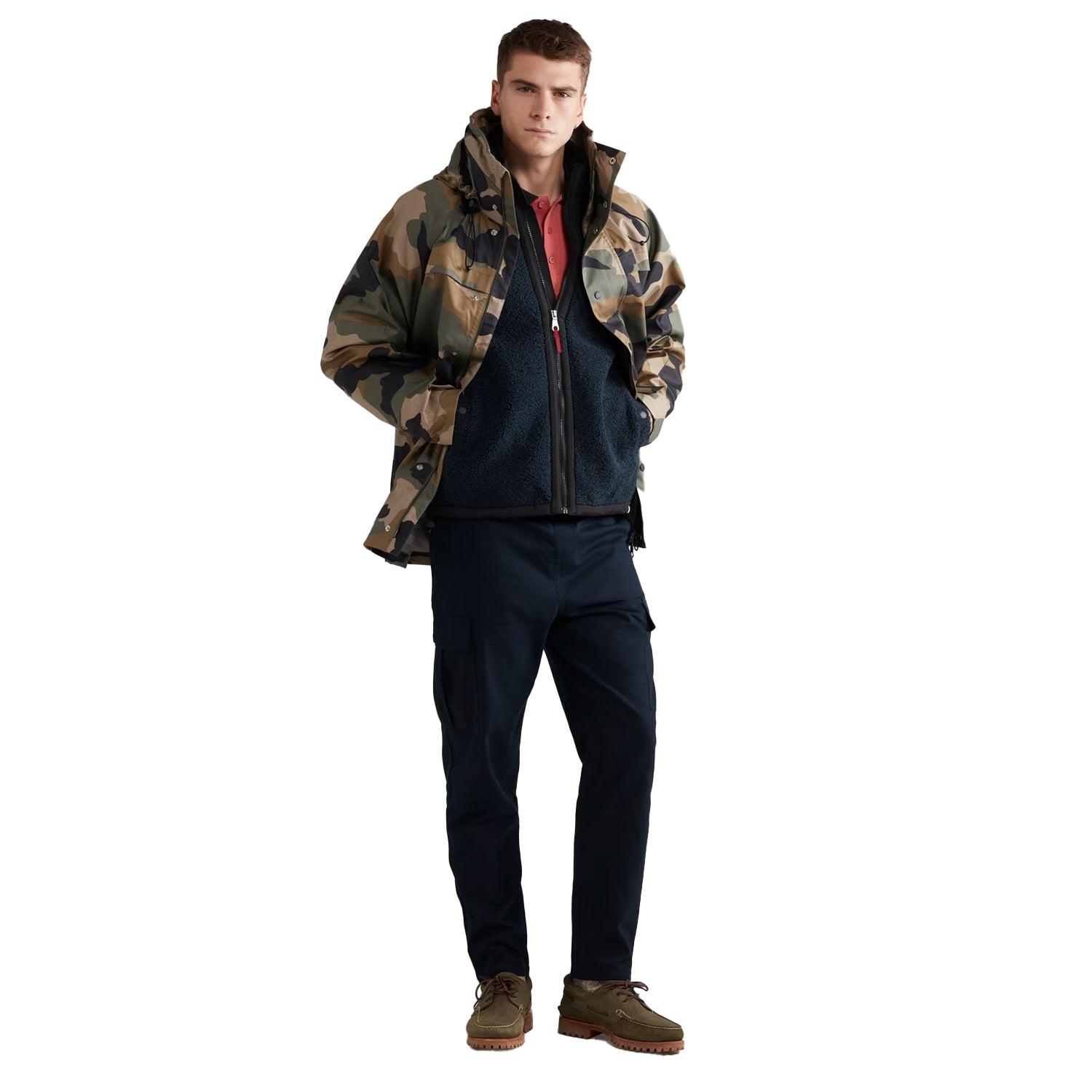 Vintage Green - Side - Farah Mens Camouflage Parka