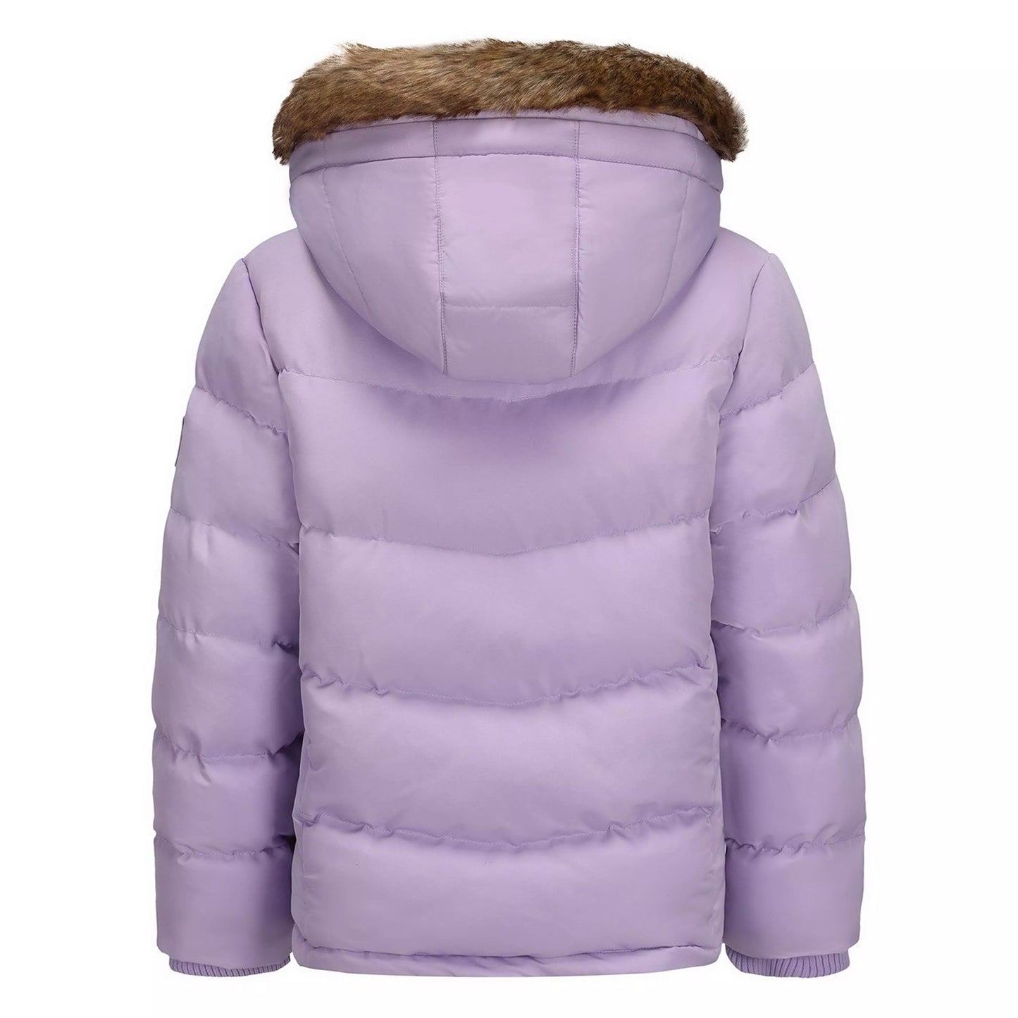 Purple - Back - SoulCal Girls Bubble Zip Pocket Puffer Jacket
