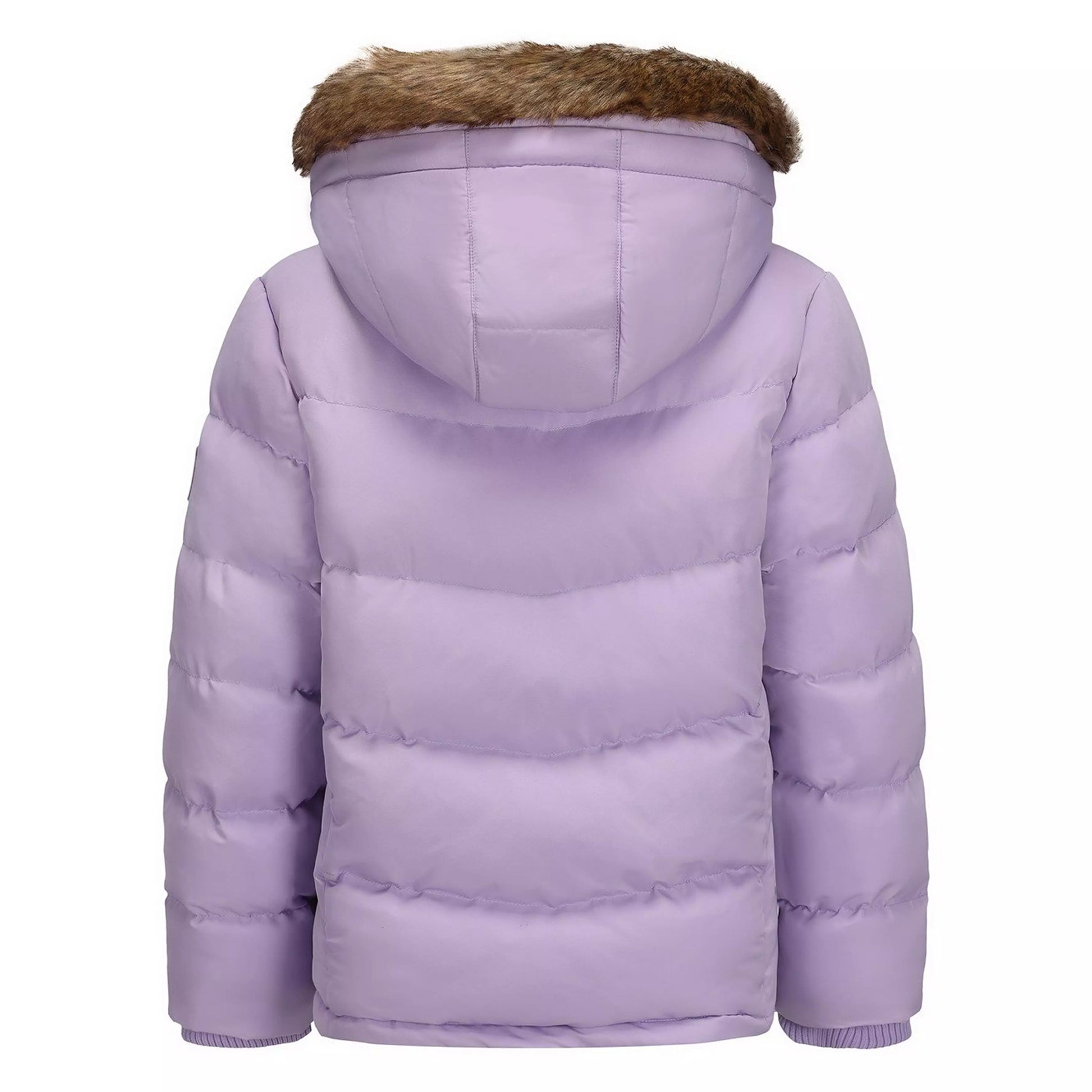 Purple - Back - SoulCal Girls Bubble Zip Pocket Puffer Jacket