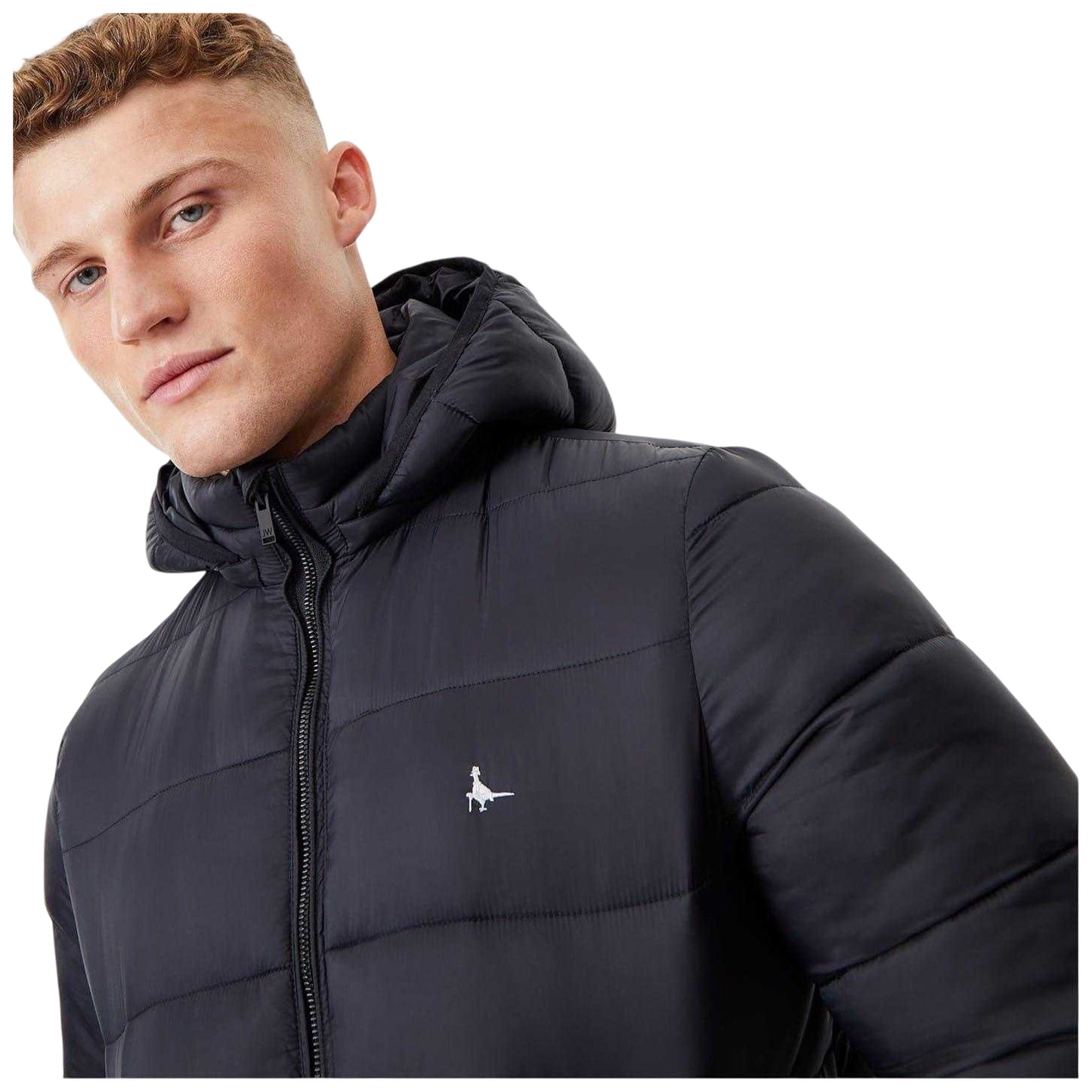 Black - Side - Jack Wills Mens Kershaw Embroidered Logo Hooded Jacket