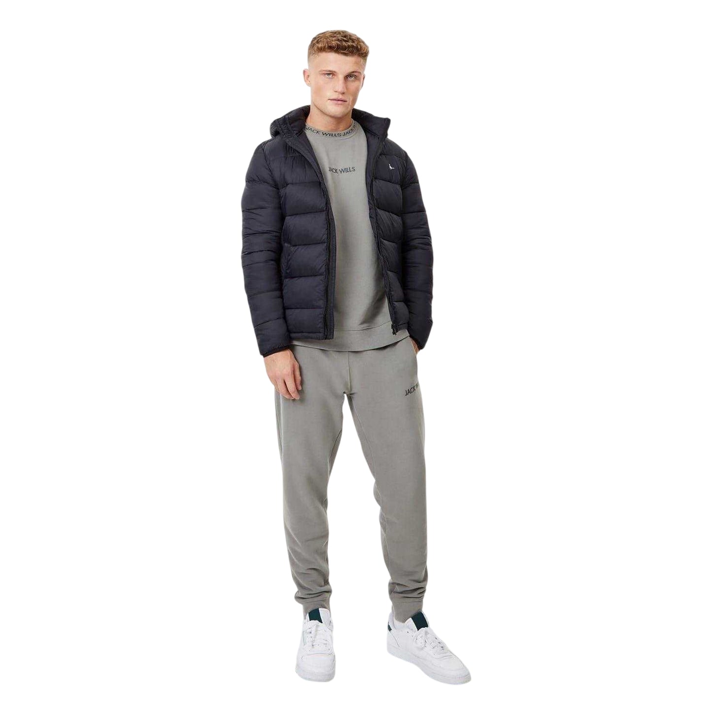 Black - Lifestyle - Jack Wills Mens Kershaw Embroidered Logo Hooded Jacket