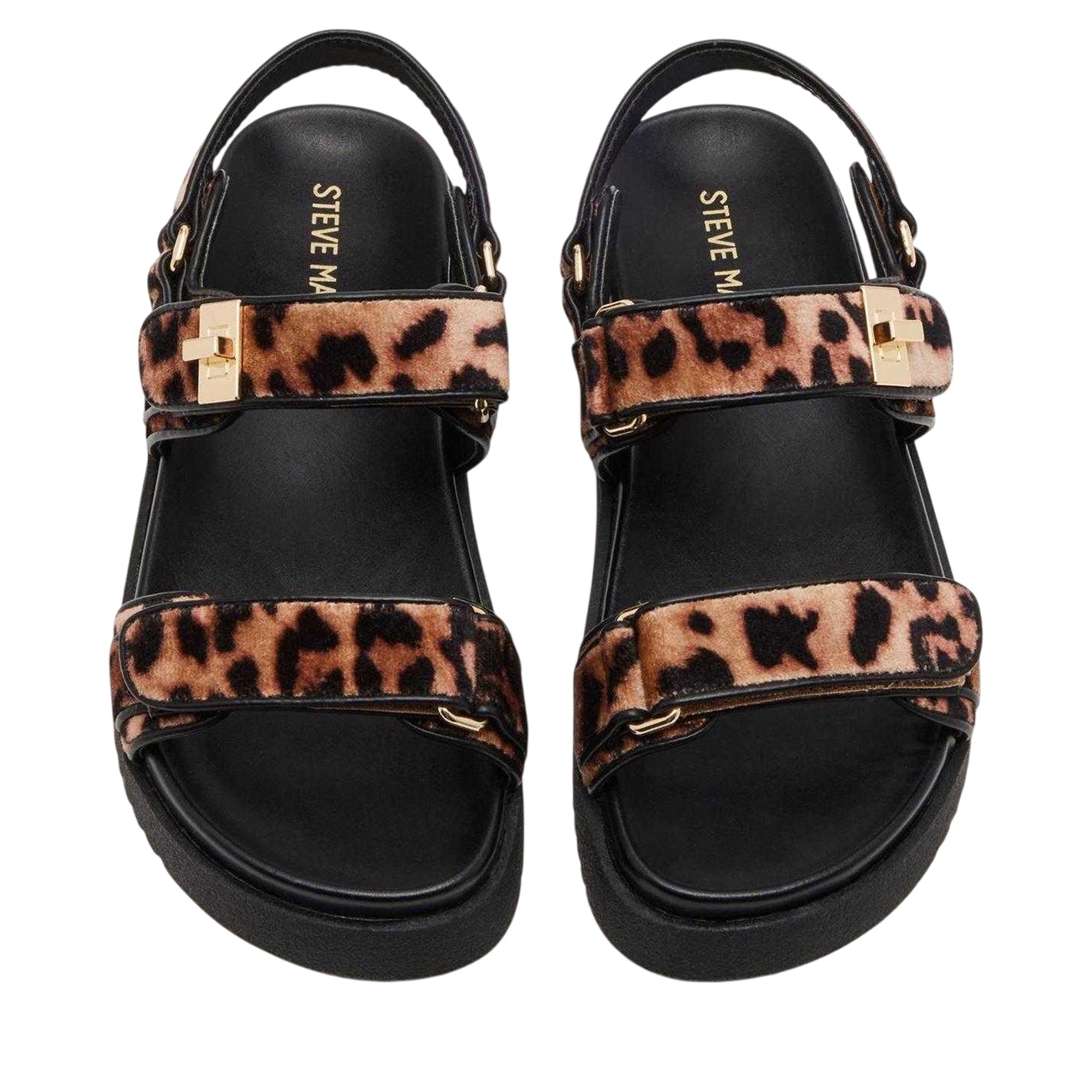 Leopard - Side - Steve Madden Childrens-Kids Open Toe Flat Sandals