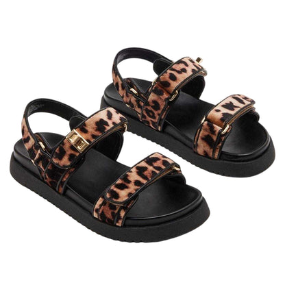 Leopard - Lifestyle - Steve Madden Childrens-Kids Open Toe Flat Sandals