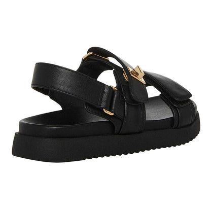 Black - Lifestyle - Steve Madden Childrens-Kids Open Toe Flat Sandals