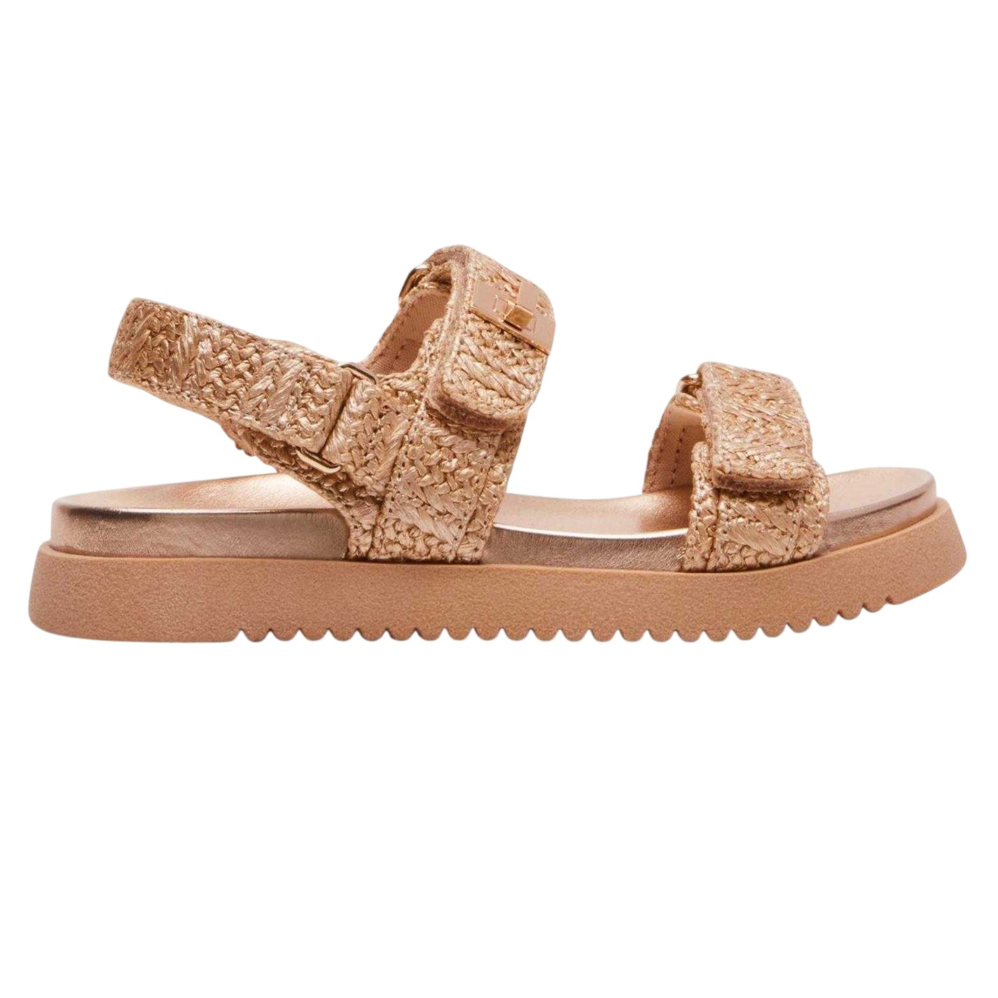 Raffia - Front - Steve Madden Childrens-Kids Open Toe Flat Sandals