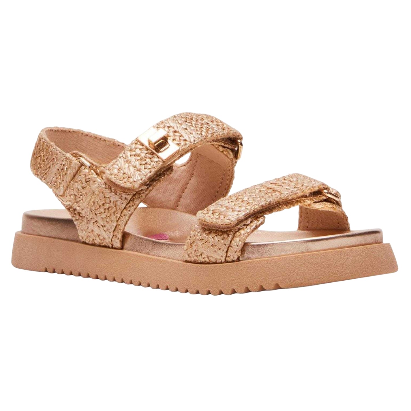 Raffia - Side - Steve Madden Childrens-Kids Open Toe Flat Sandals