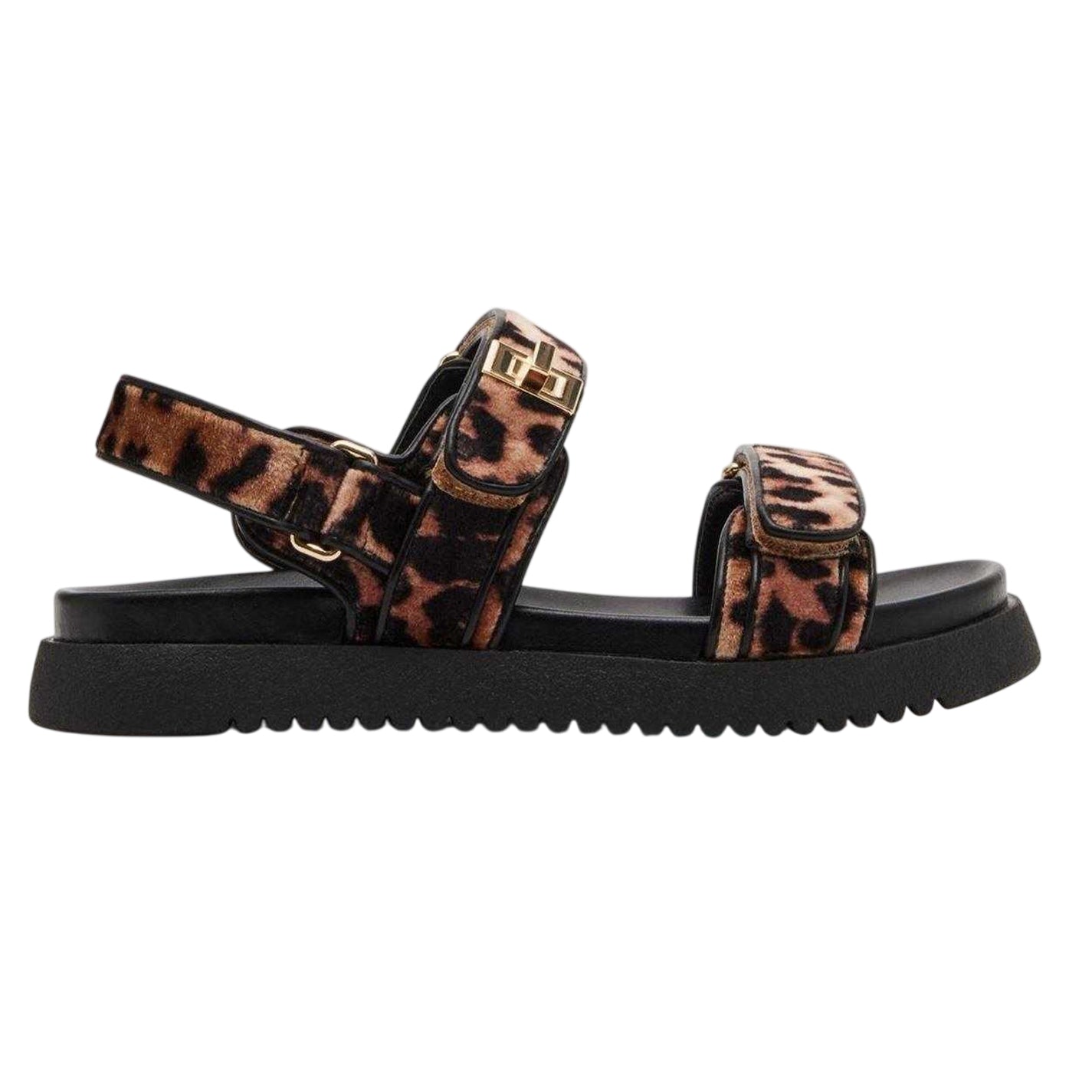 Leopard - Front - Steve Madden Childrens-Kids Open Toe Flat Sandals