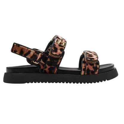 Leopard - Front - Steve Madden Childrens-Kids Open Toe Flat Sandals