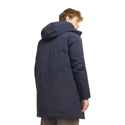 Dark Navy - Back - Jack And Jones Mens Relaxed Fit Parka