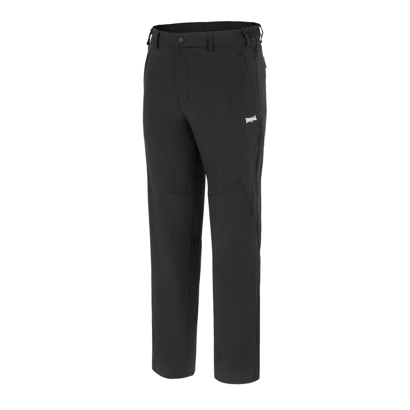 Black - Side - Lonsdale Mens Woven Trousers