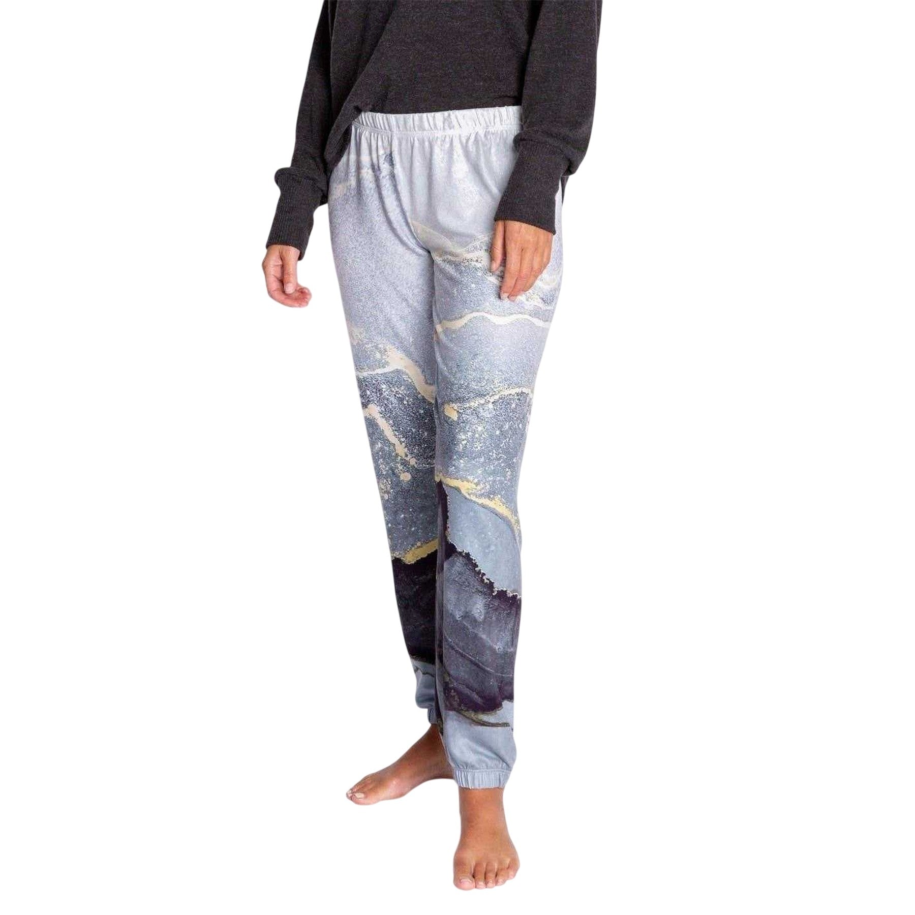 Ombre-Black-Grey - Back - PJ Salvage Womens-Ladies Ombre Relaxed Fit Jogging Bottoms