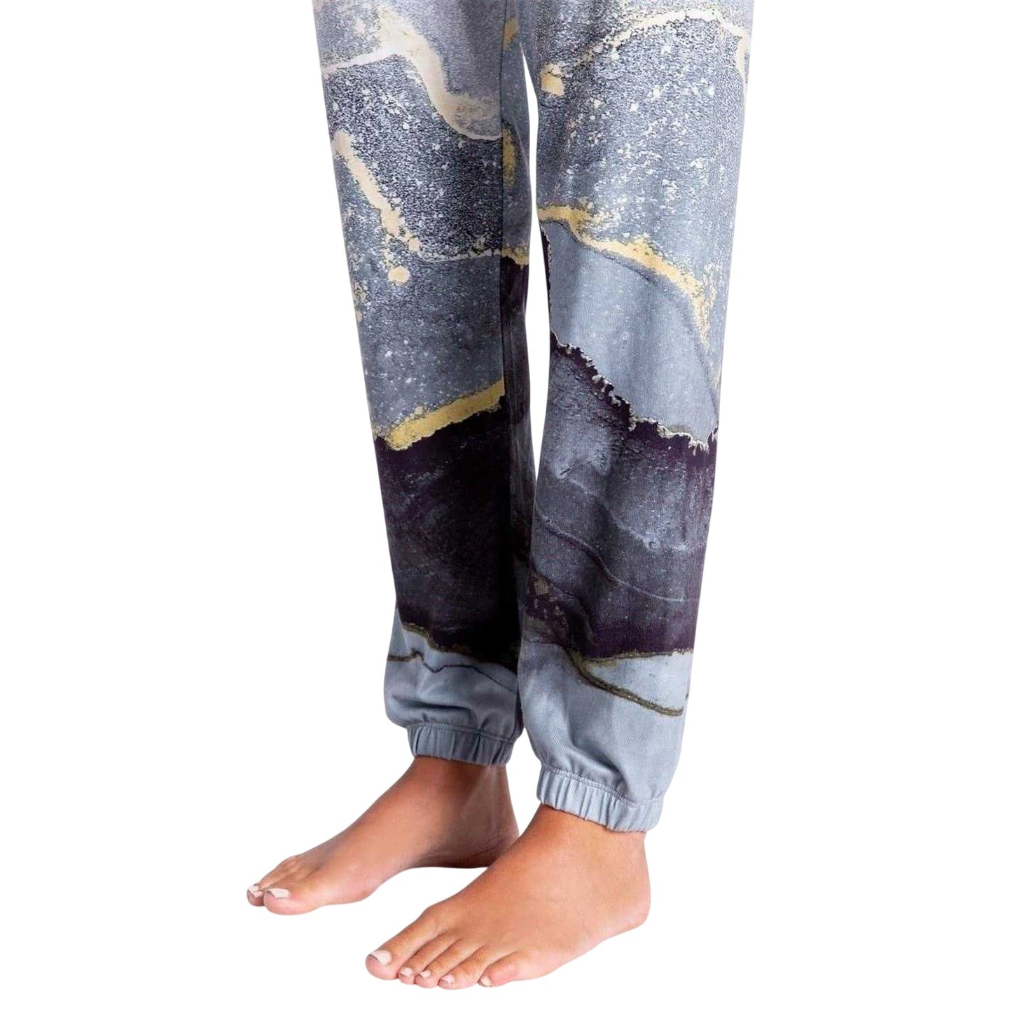 Ombre-Black-Grey - Side - PJ Salvage Womens-Ladies Ombre Relaxed Fit Jogging Bottoms
