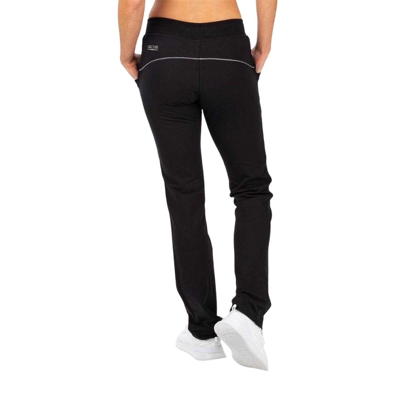 Black - Back - Sjeng Sports Womens-Ladies Contrast Stitching Regular Sweatpants