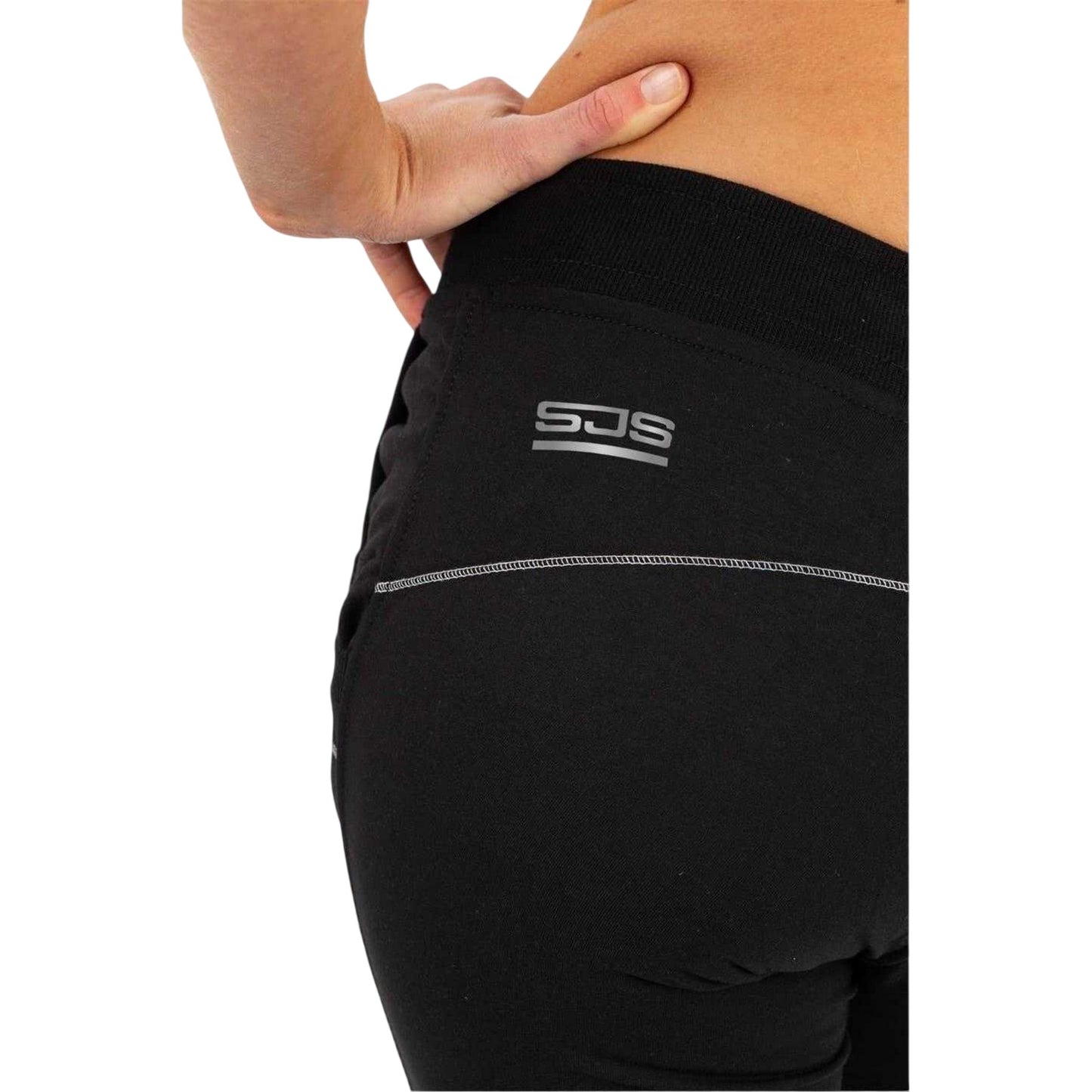 Black - Side - Sjeng Sports Womens-Ladies Contrast Stitching Regular Sweatpants
