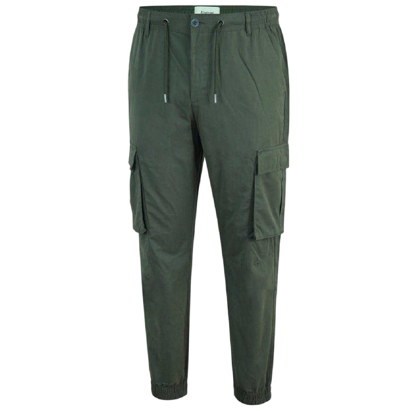 Khaki Green - Side - Firetrap Mens Cargo Jogging Bottoms