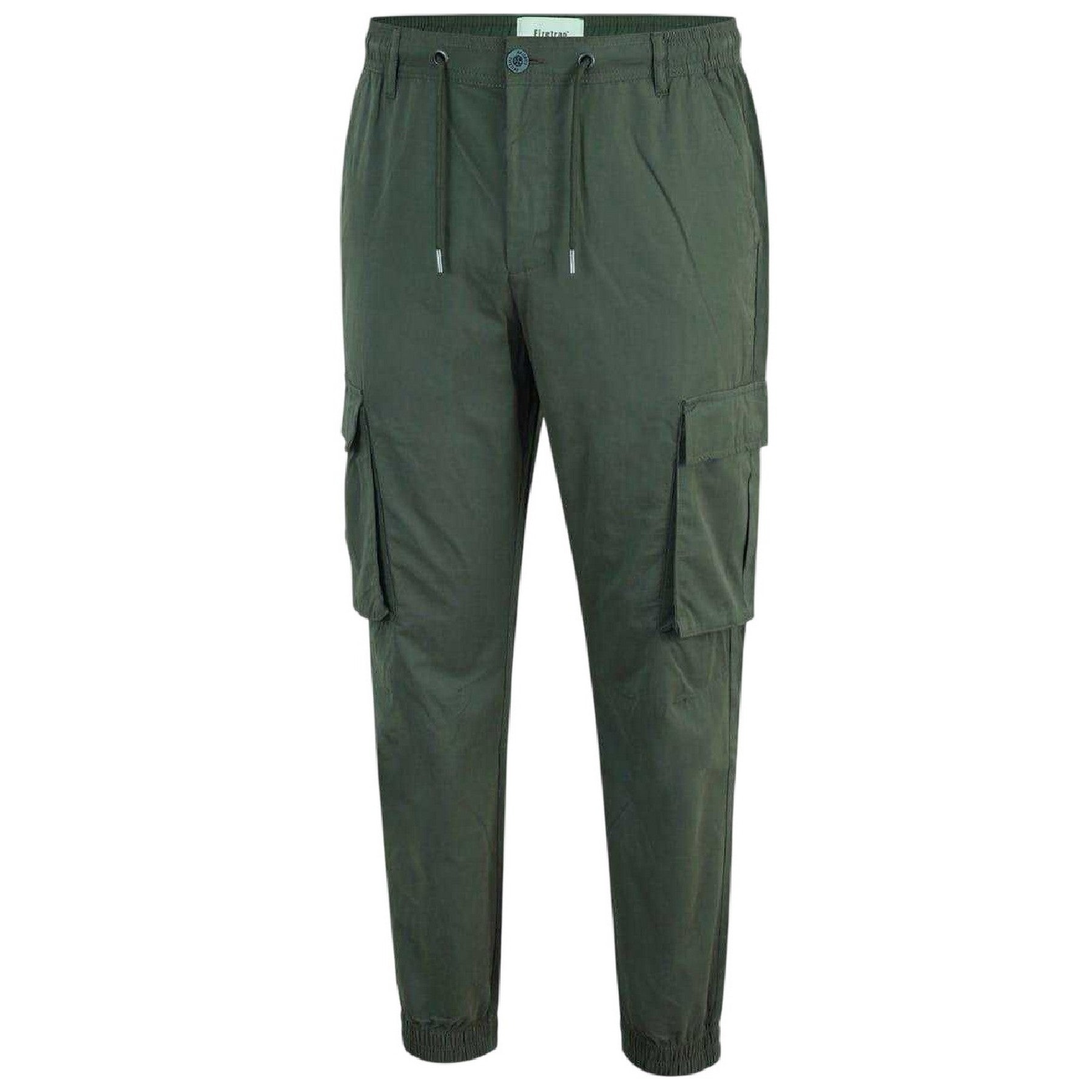 Khaki Green - Side - Firetrap Mens Cargo Jogging Bottoms