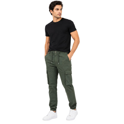 Khaki Green - Lifestyle - Firetrap Mens Cargo Jogging Bottoms