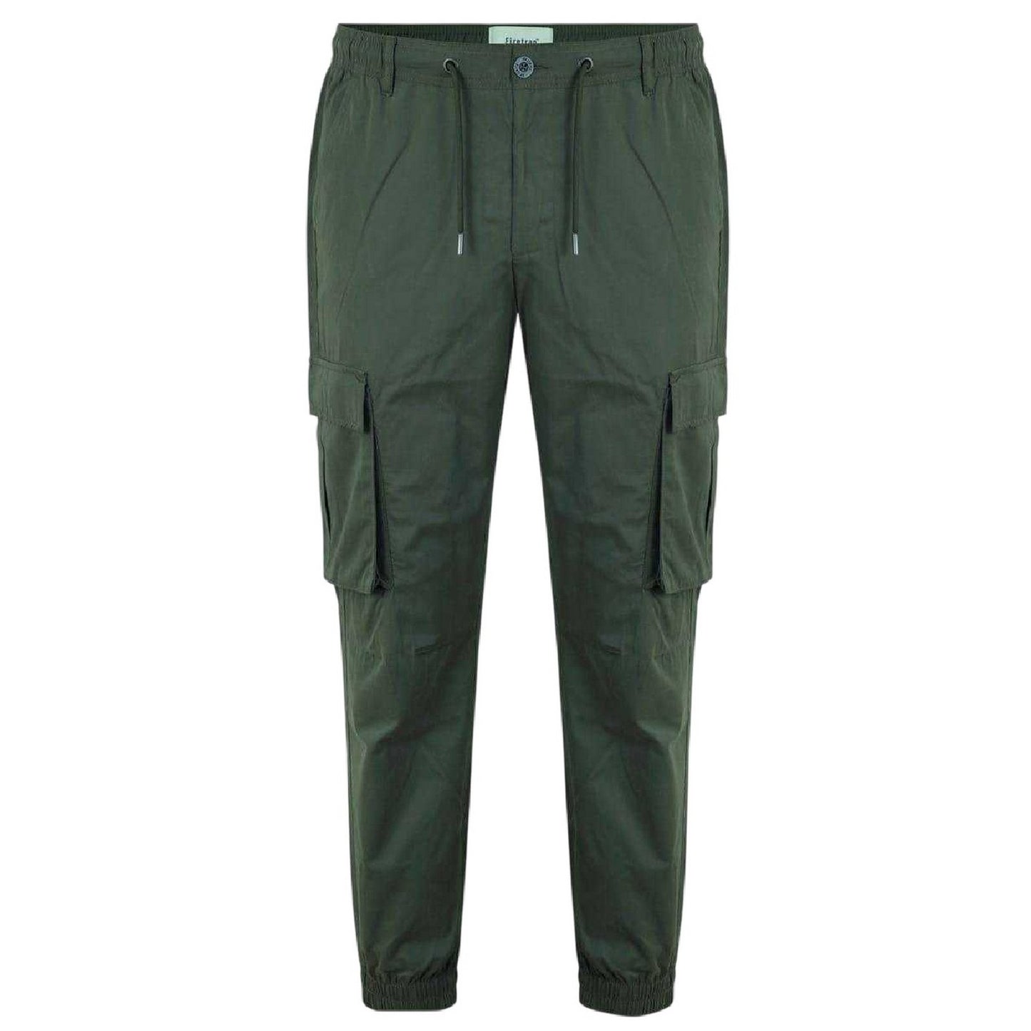 Khaki Green - Front - Firetrap Mens Cargo Jogging Bottoms