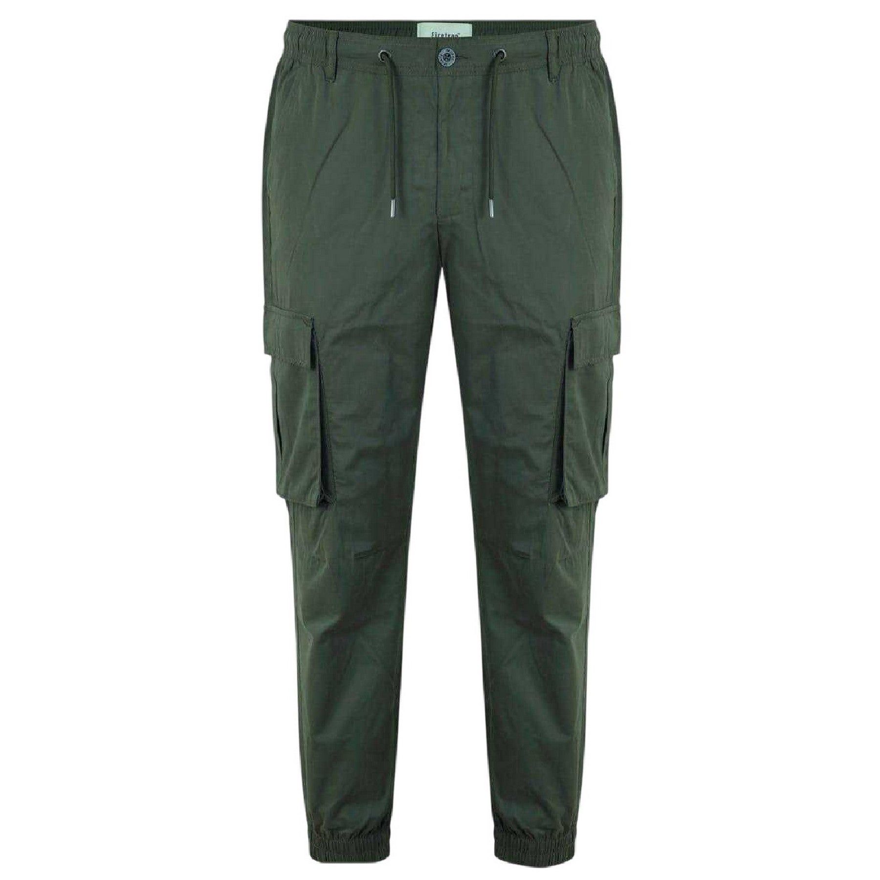 Khaki Green - Front - Firetrap Mens Cargo Jogging Bottoms