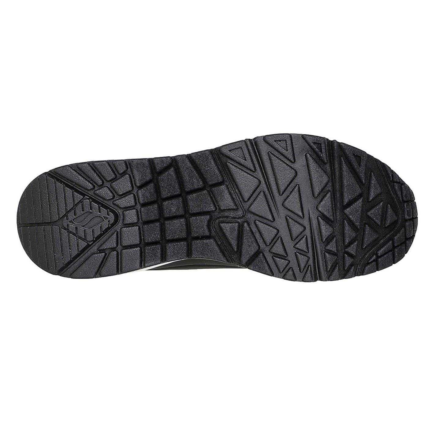 Black - Back - Skechers Womens-Ladies Stand On Air Leopard Print Trainers
