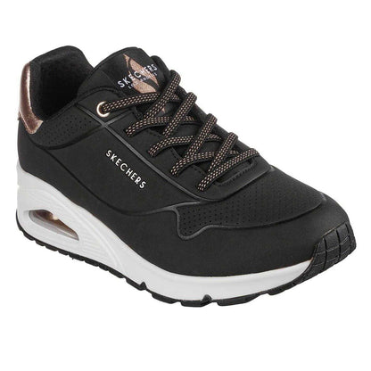Black - Lifestyle - Skechers Womens-Ladies Stand On Air Leopard Print Trainers