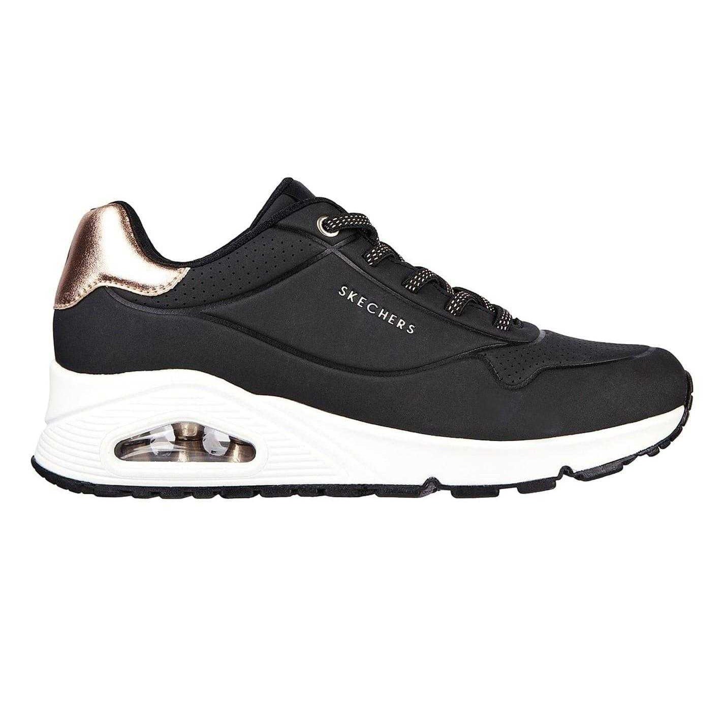 Black - Front - Skechers Womens-Ladies Stand On Air Leopard Print Trainers