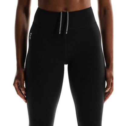 Black - Side - On Running Womens-Ladies Running Tights