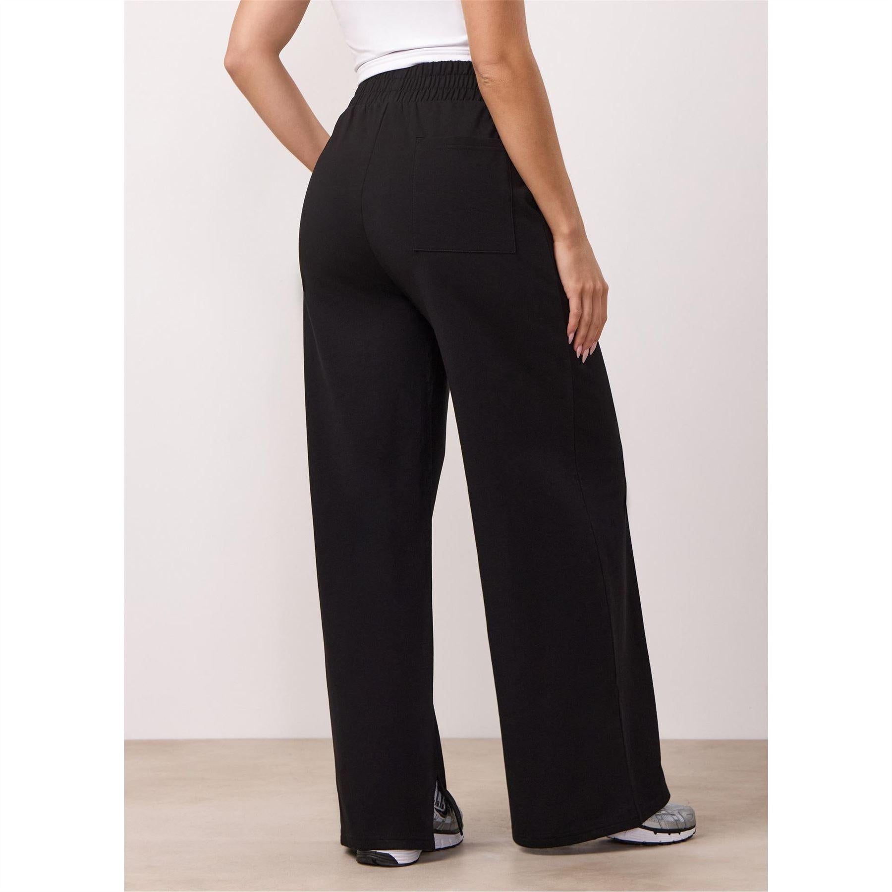 Black - Lifestyle - Gym King Womens-Ladies Straight Leg Jogging Bottoms
