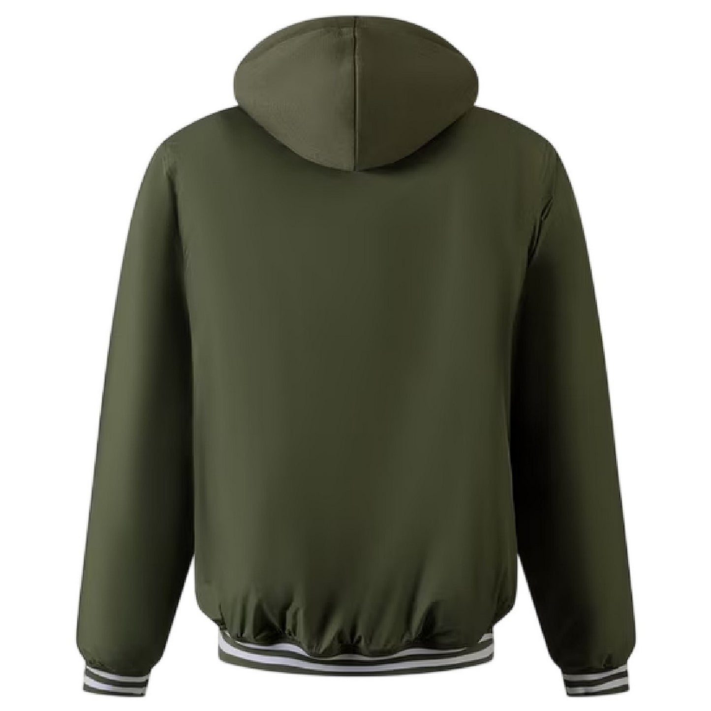 Khaki - Back - Minoti Mens Detachable Hood Baseball Bomber Jacket