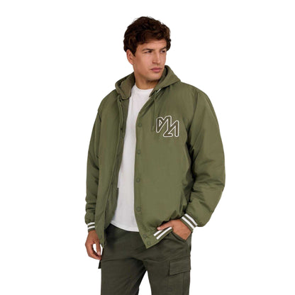 Khaki - Lifestyle - Minoti Mens Detachable Hood Baseball Bomber Jacket