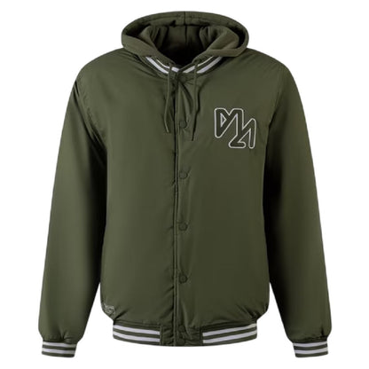 Khaki - Front - Minoti Mens Detachable Hood Baseball Bomber Jacket