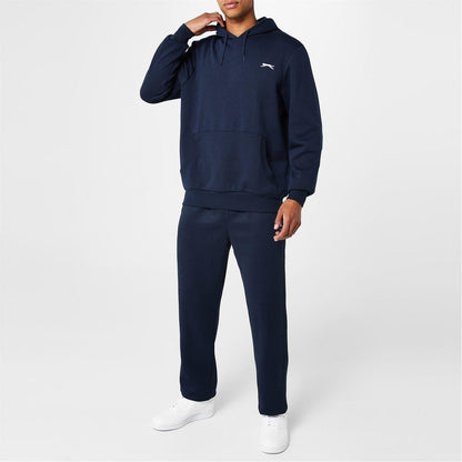 Navy - Back - Slazenger Mens Fleece Open Hem Trousers