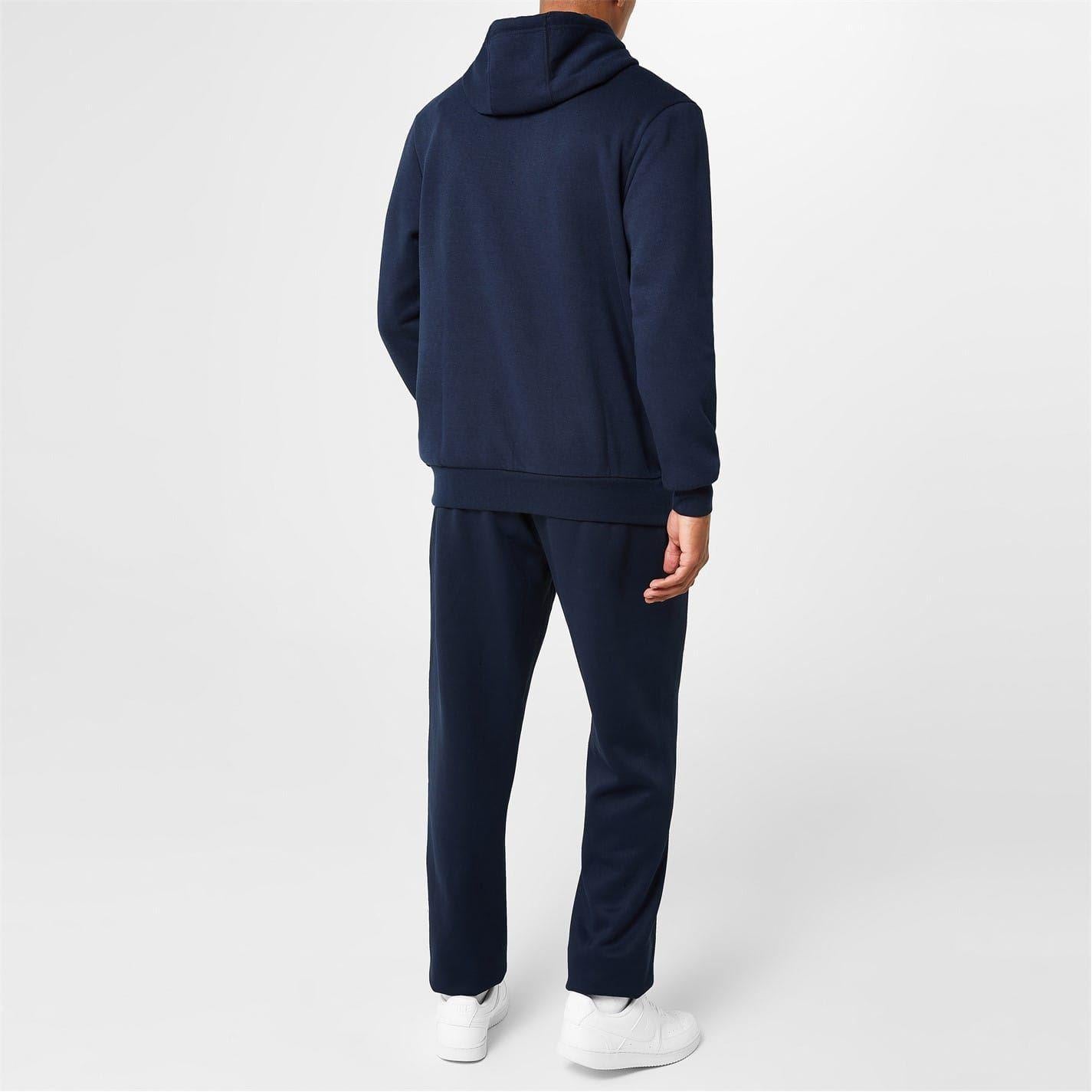 Navy - Side - Slazenger Mens Fleece Open Hem Trousers