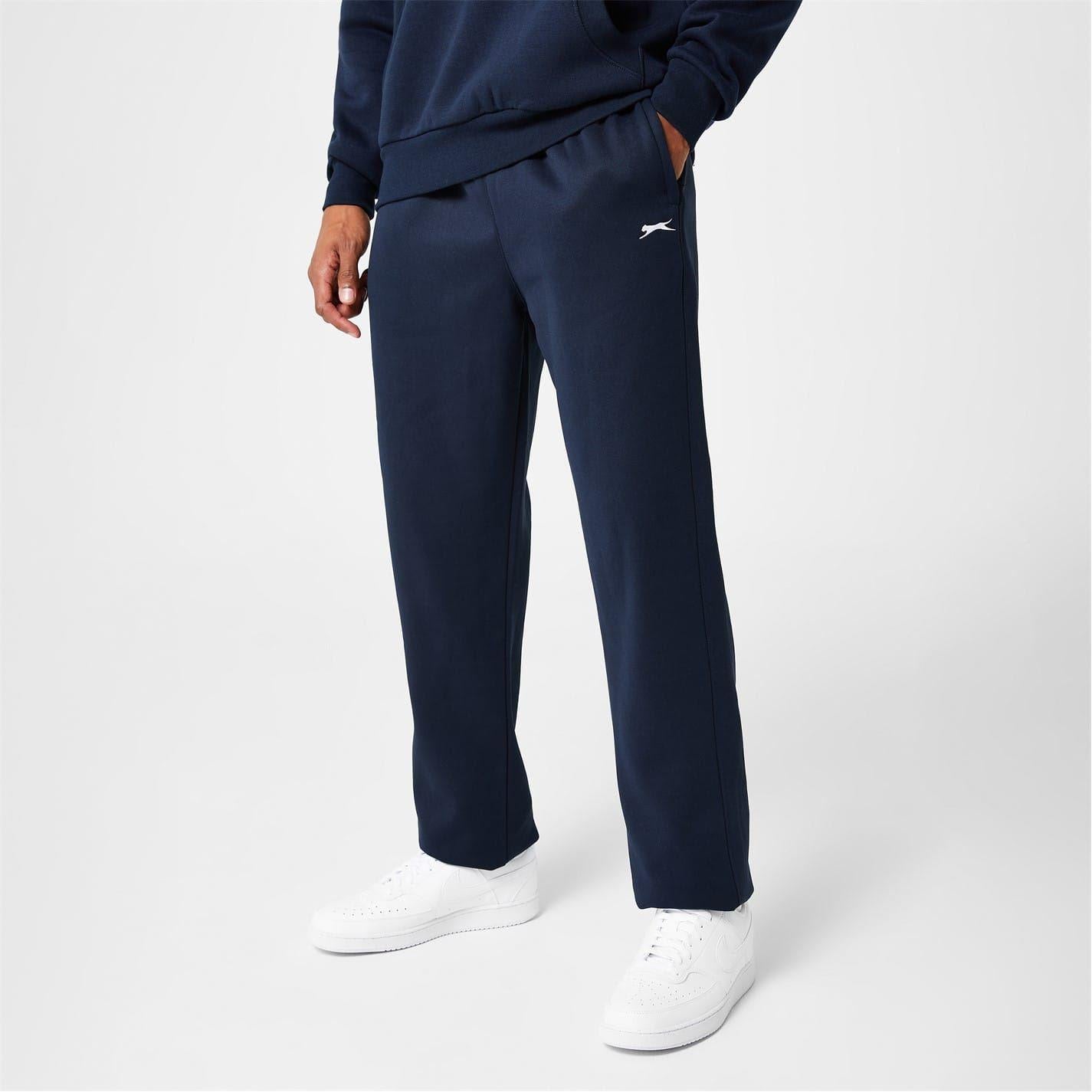 Navy - Lifestyle - Slazenger Mens Fleece Open Hem Trousers