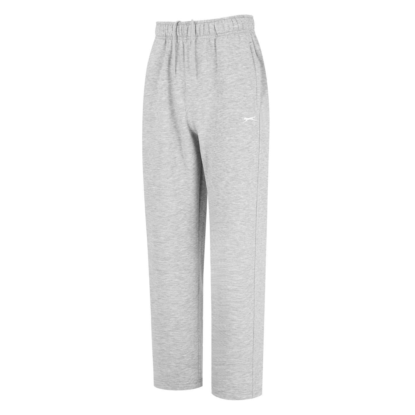 Grey Marl - Back - Slazenger Mens Fleece Open Hem Trousers