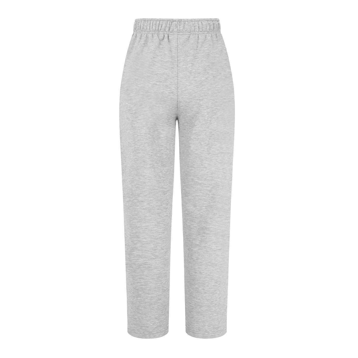 Grey Marl - Close up - Slazenger Mens Fleece Open Hem Trousers
