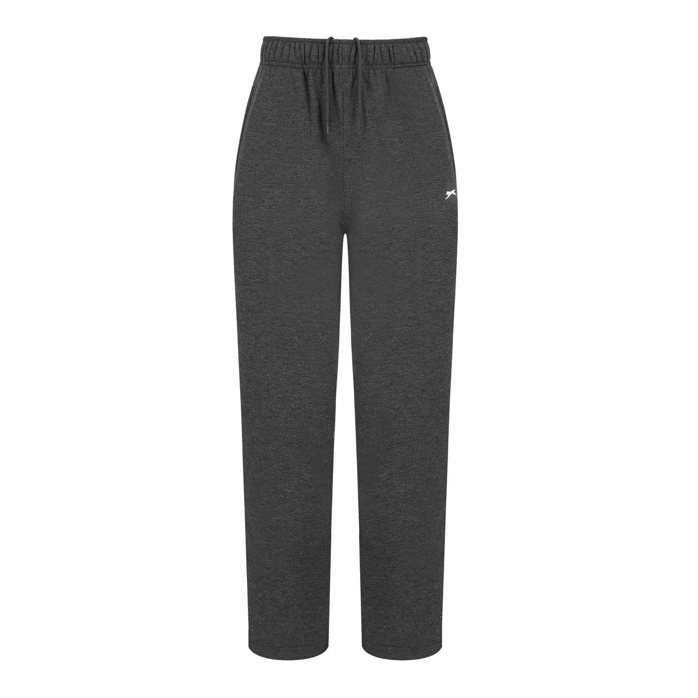 Charcoal Marl - Front - Slazenger Mens Fleece Open Hem Trousers
