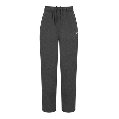Charcoal Marl - Front - Slazenger Mens Fleece Open Hem Trousers