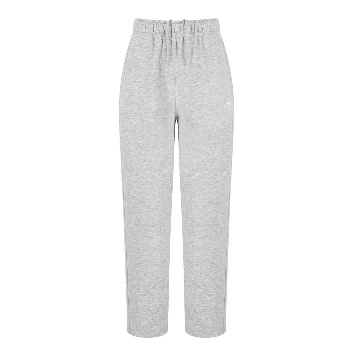 Grey Marl - Front - Slazenger Mens Fleece Open Hem Trousers