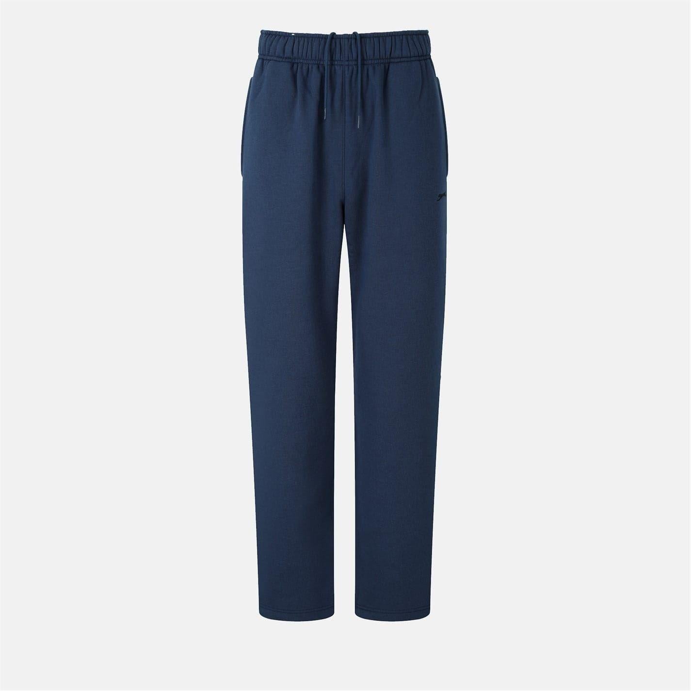 Steel Blue - Front - Slazenger Mens Fleece Open Hem Trousers