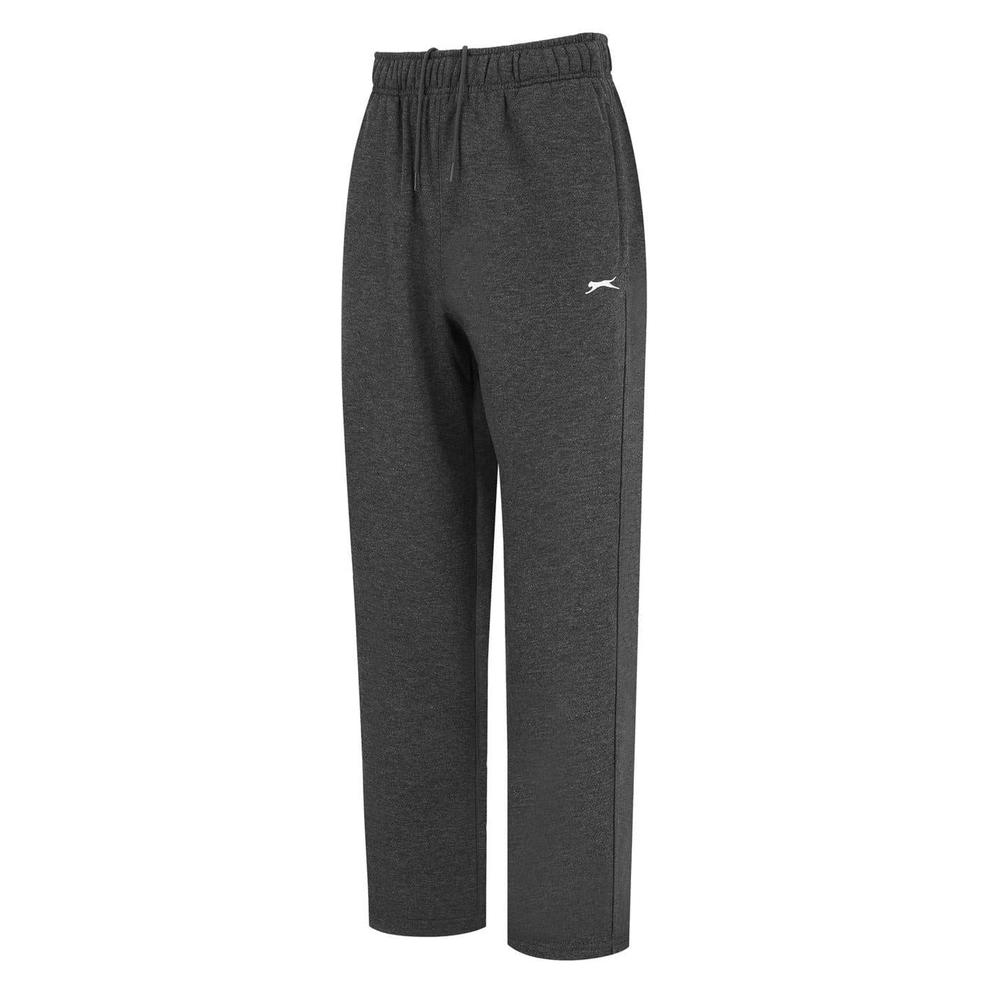 Charcoal Marl - Back - Slazenger Mens Fleece Open Hem Trousers