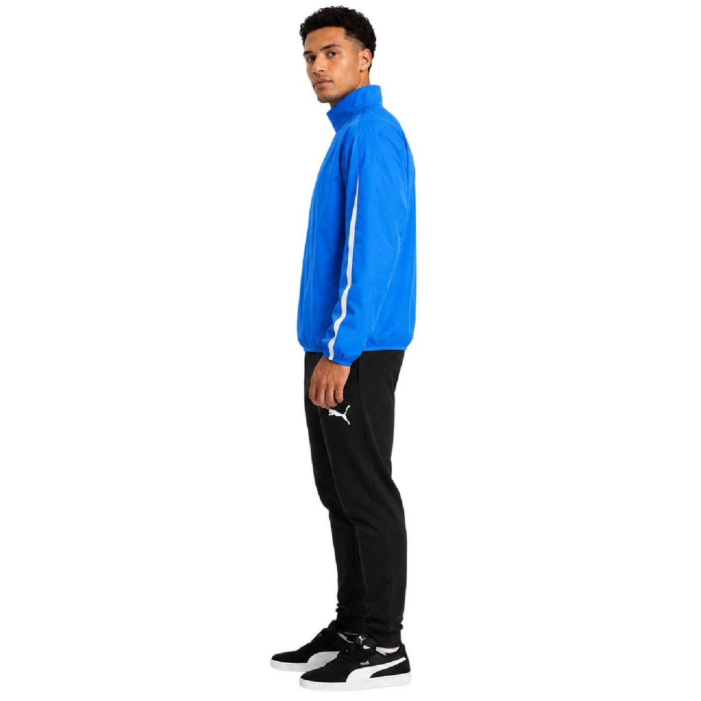 Blue - Side - Puma Mens Spirit Performance Fitted Training Jacket