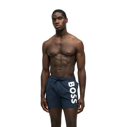 Navy - Lifestyle - Boss Mens Octopus Bold Logo Swim Shorts