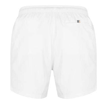 White - Back - Boss Mens Octopus Bold Logo Swim Shorts