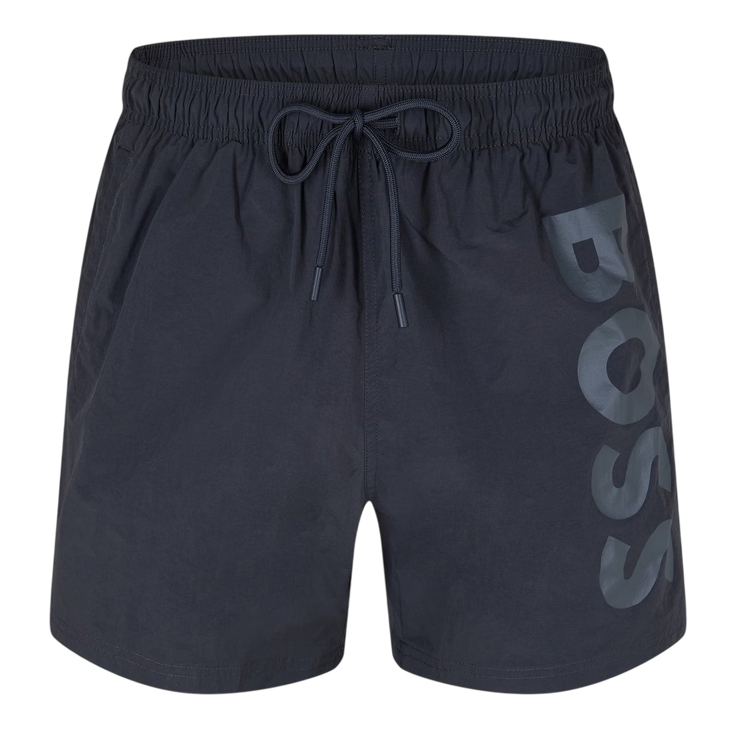 Dark Grey - Front - Boss Mens Octopus Bold Logo Swim Shorts