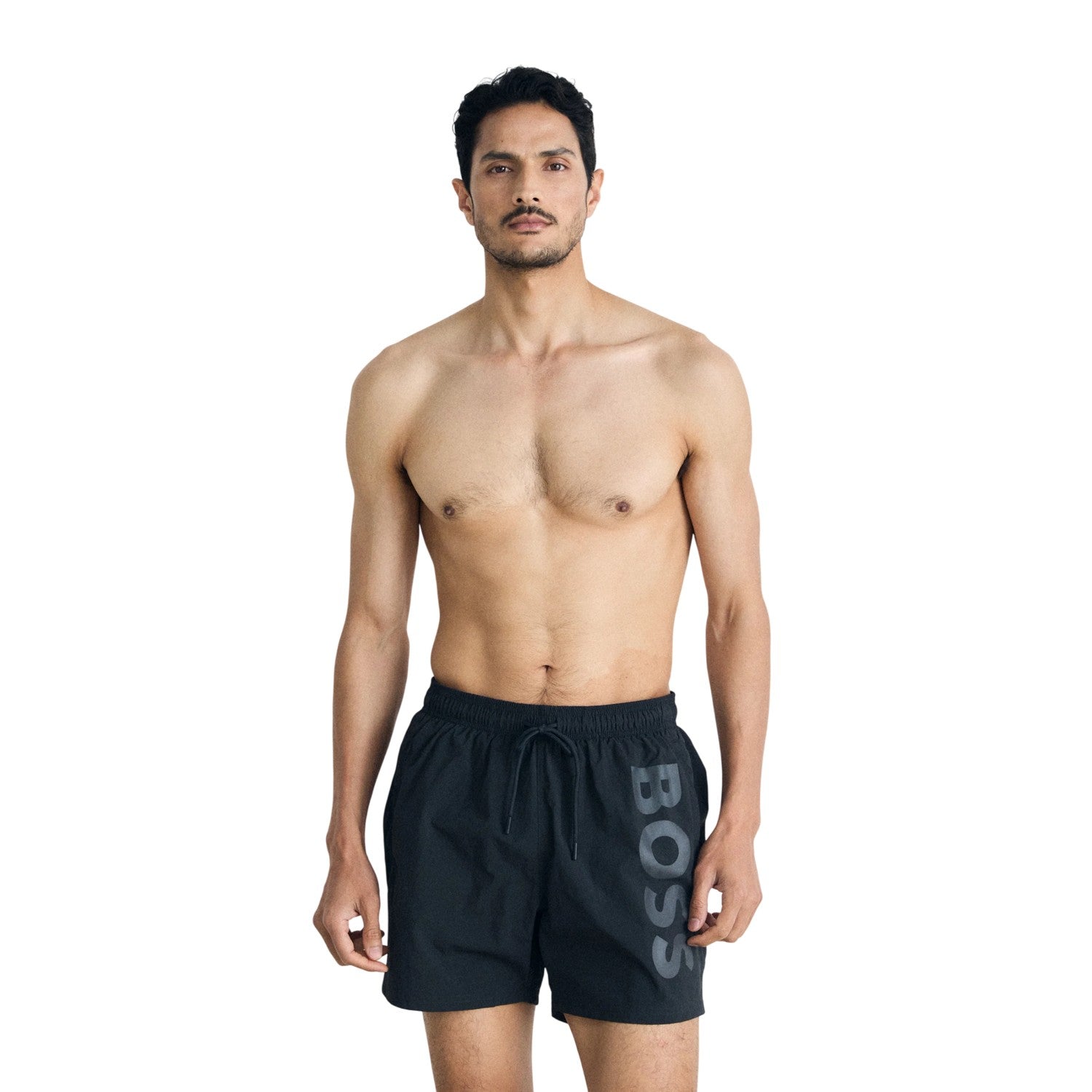 Dark Grey - Lifestyle - Boss Mens Octopus Bold Logo Swim Shorts