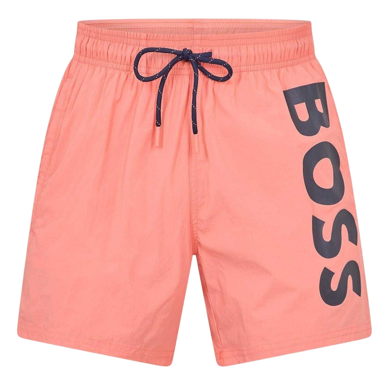 Bright Pink - Front - Boss Mens Octopus Bold Logo Swim Shorts